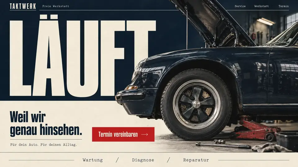 Design-Idee Kfz-Werkstatt