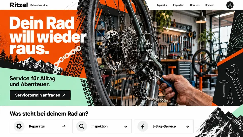 Design-Idee Fahrradwerkstatt