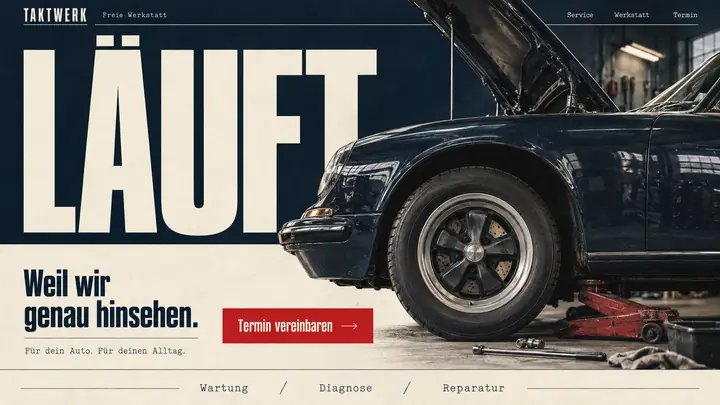 Design-Idee Kfz-Werkstatt