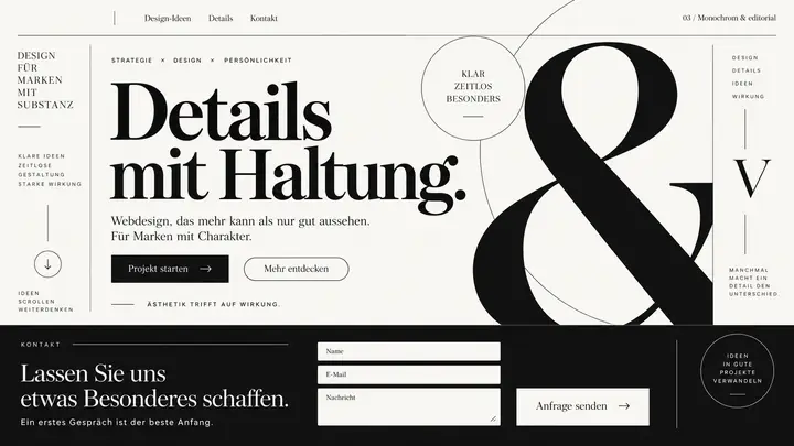 Design-Idee Monochrom und editorial