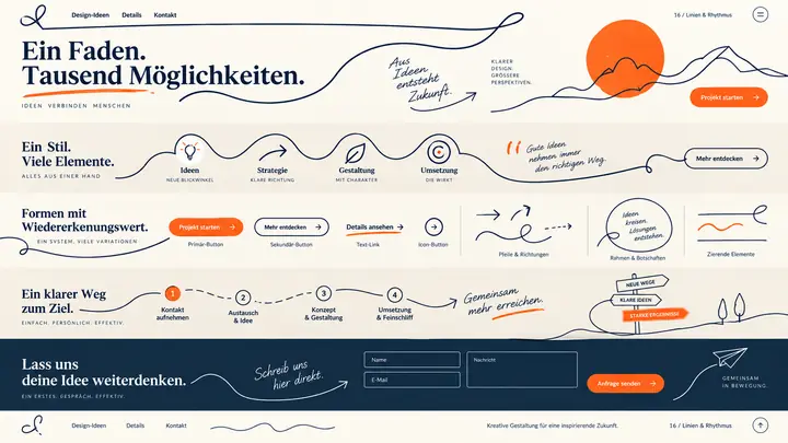 Design-Idee Linien und Rhythmus