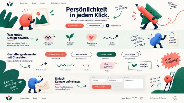 Design-Idee Illustration und Charakter