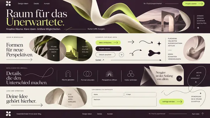 Design-Idee Fluid und experimentell