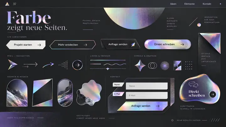 Design-Idee Folie und Farbbruch
