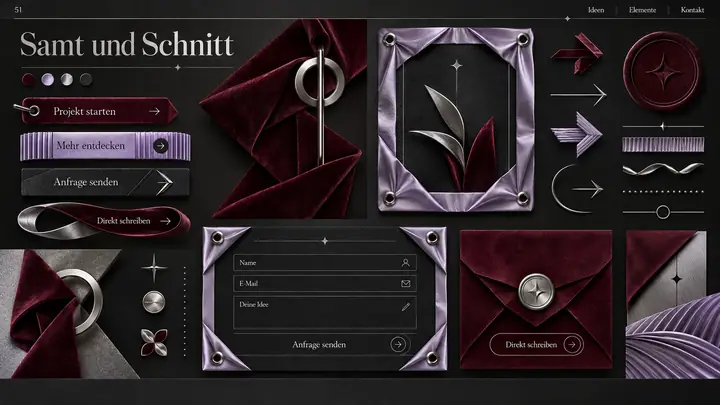 Design-Idee Samt und Schnitt