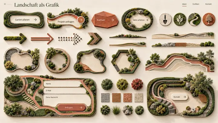 Design-Idee Landschaft als Grafik